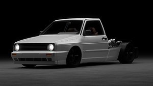 3D model Volkswagen GTI with Pagani engine