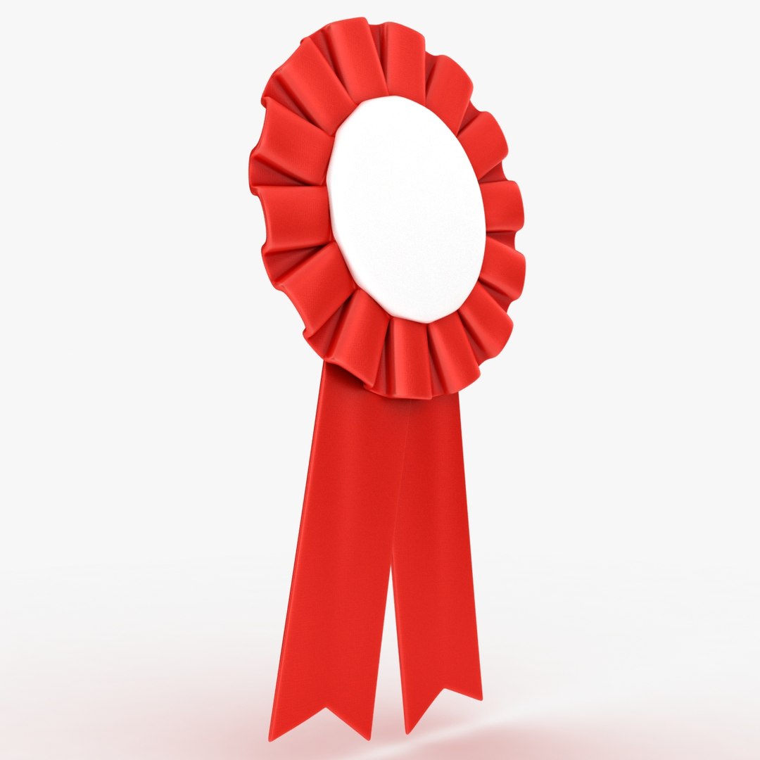 3D Model Realistic Award Ribbon Red - TurboSquid 1215945