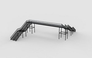 Road Crossing Bridge 02 3D model