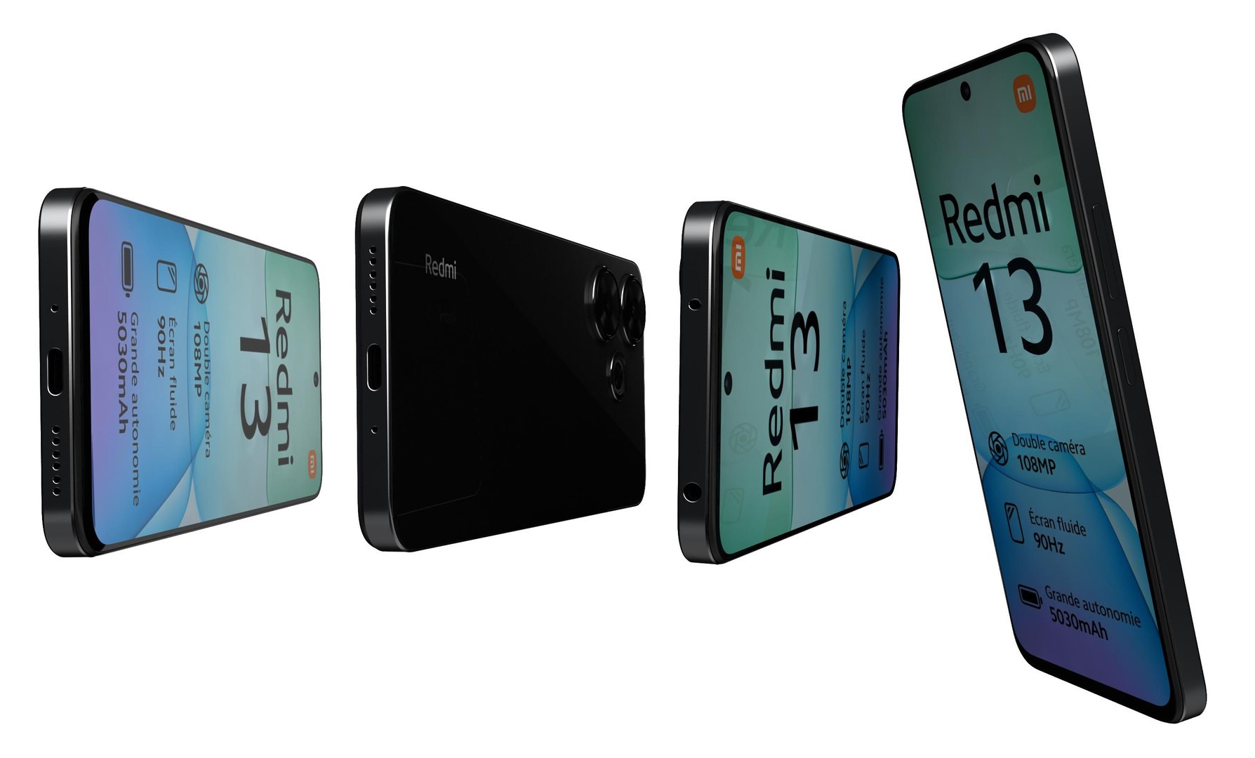 3D Xiaomi Redmi 13 4G Black Model - TurboSquid 2242104