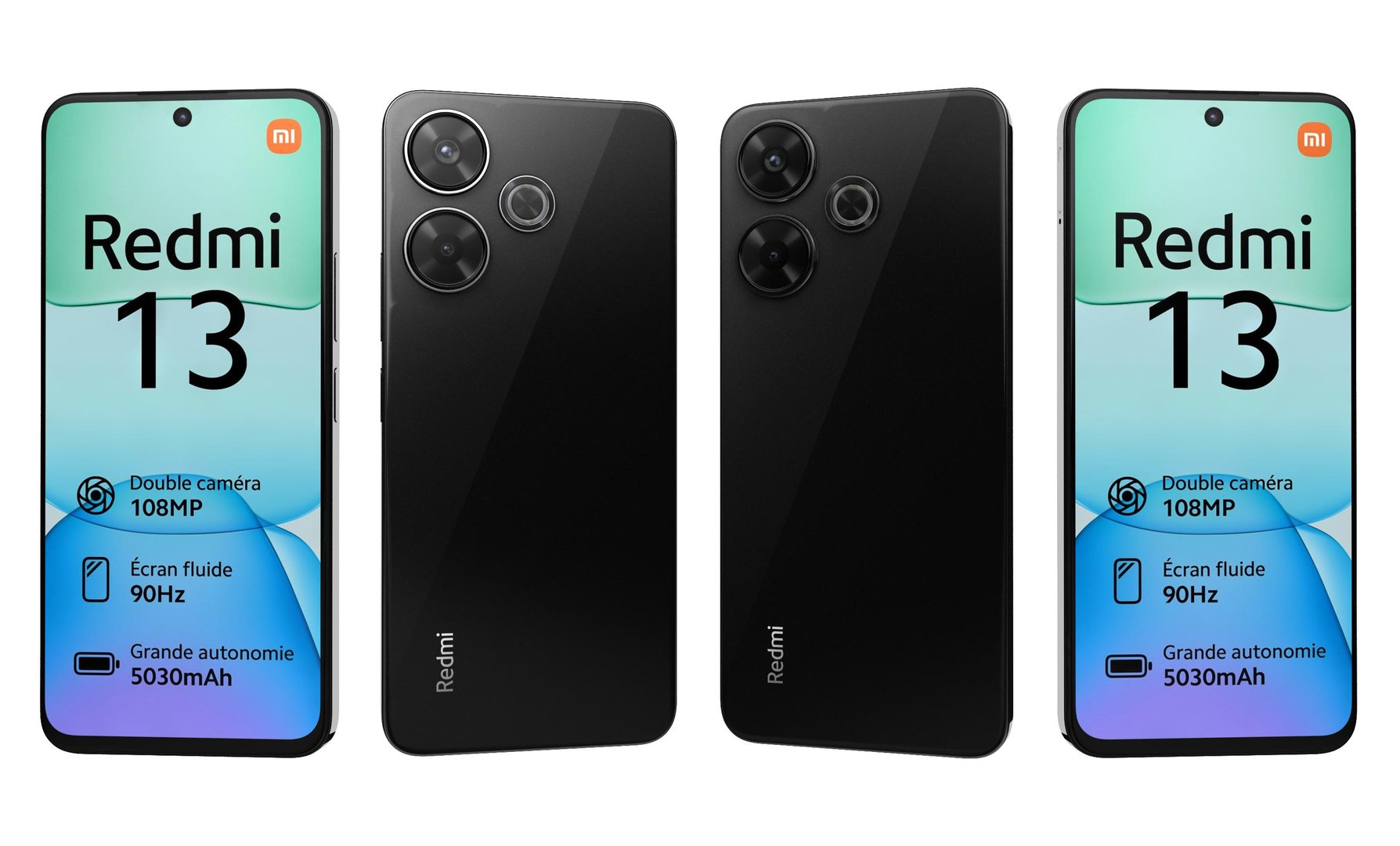 3D Xiaomi Redmi 13 4G Black Model - TurboSquid 2242104