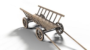 Wooden Cart 01 PBR 3D model