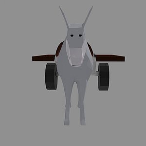 3D model donkey cart