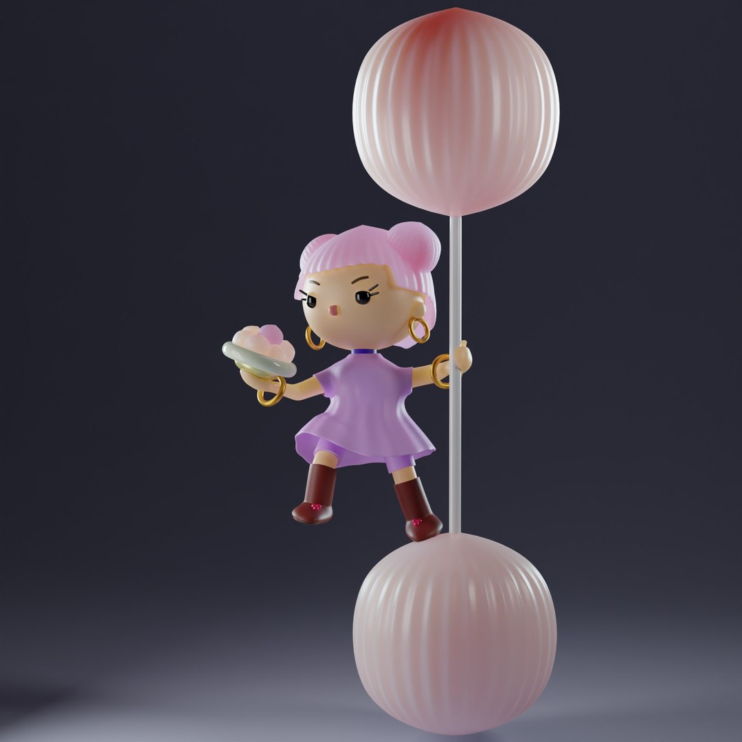 Marshmallow Girl Rigged Character Model TurboSquid 2033772