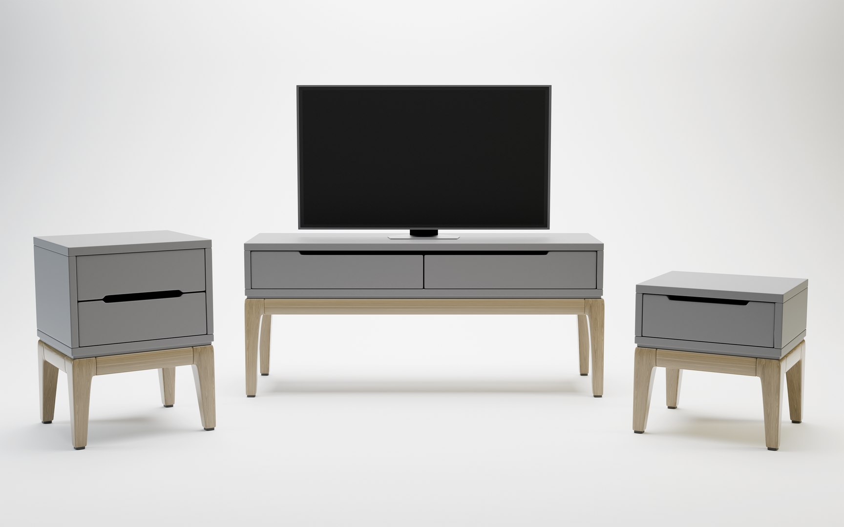 Bedside Tables With Smart TV 3D - TurboSquid 2203377
