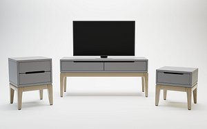 Bedside tables with smart TV 3D