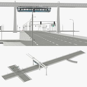 Highway and Suspended Monorail Air Train