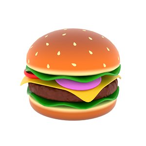 3D Cartoon Cheeseburger