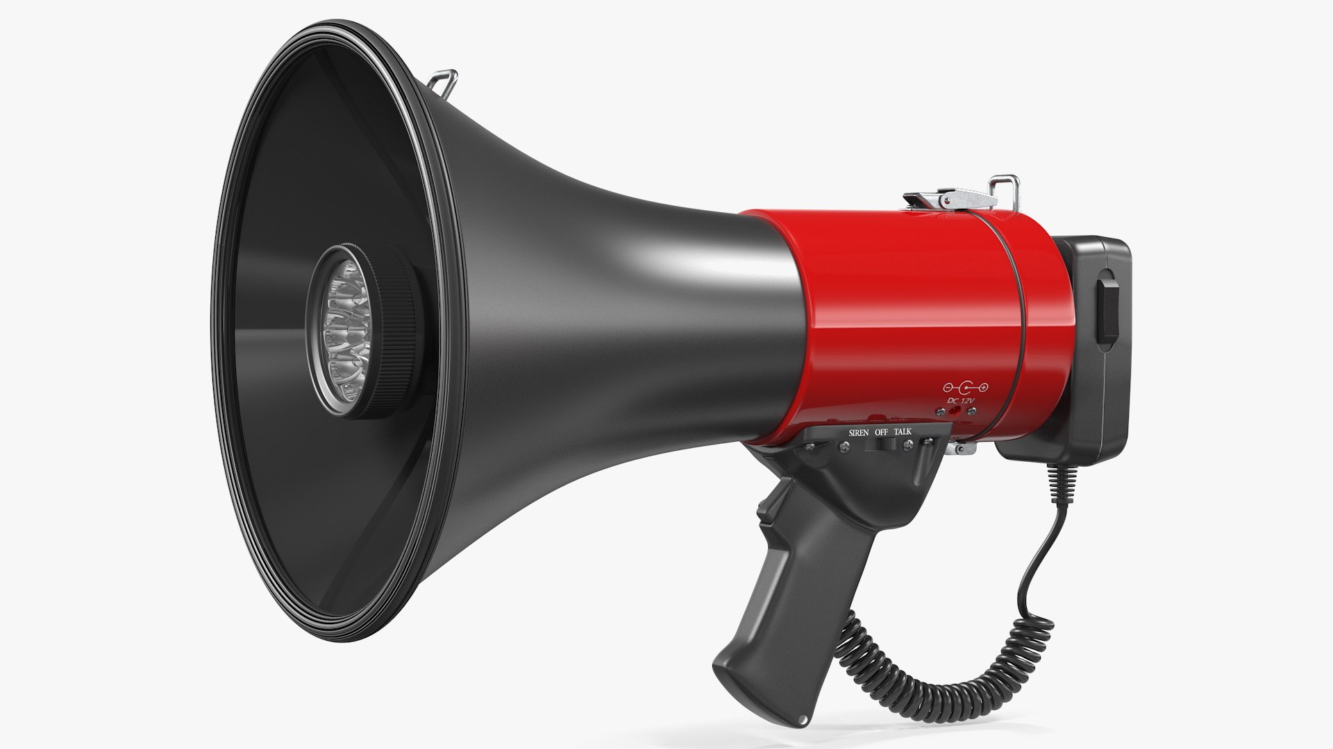 Megaphone Bullhorn Speaker with Siren 3D model preview