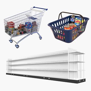 3D supermarket shopping cart