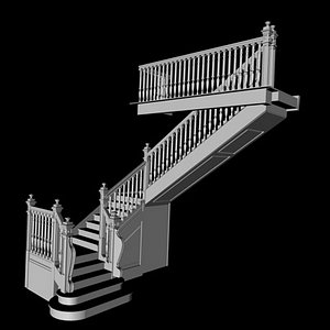 old wooden stairs 3d model