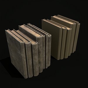 Simple Yellow Leather Books 3D model