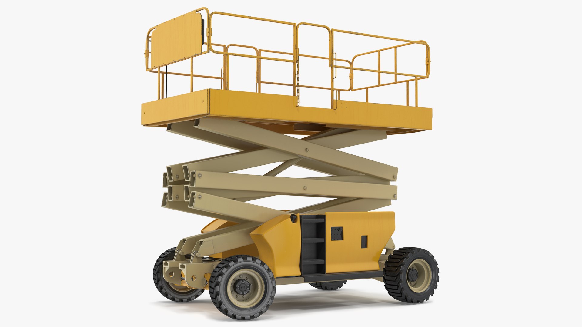 Industrial Heavy Duty Scissor Lift Rigged 3D model preview