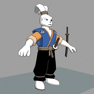 Cartoon Samurai Rabbit