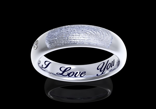 3D fingerprint women ring engraved