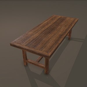 long wood table 3D model