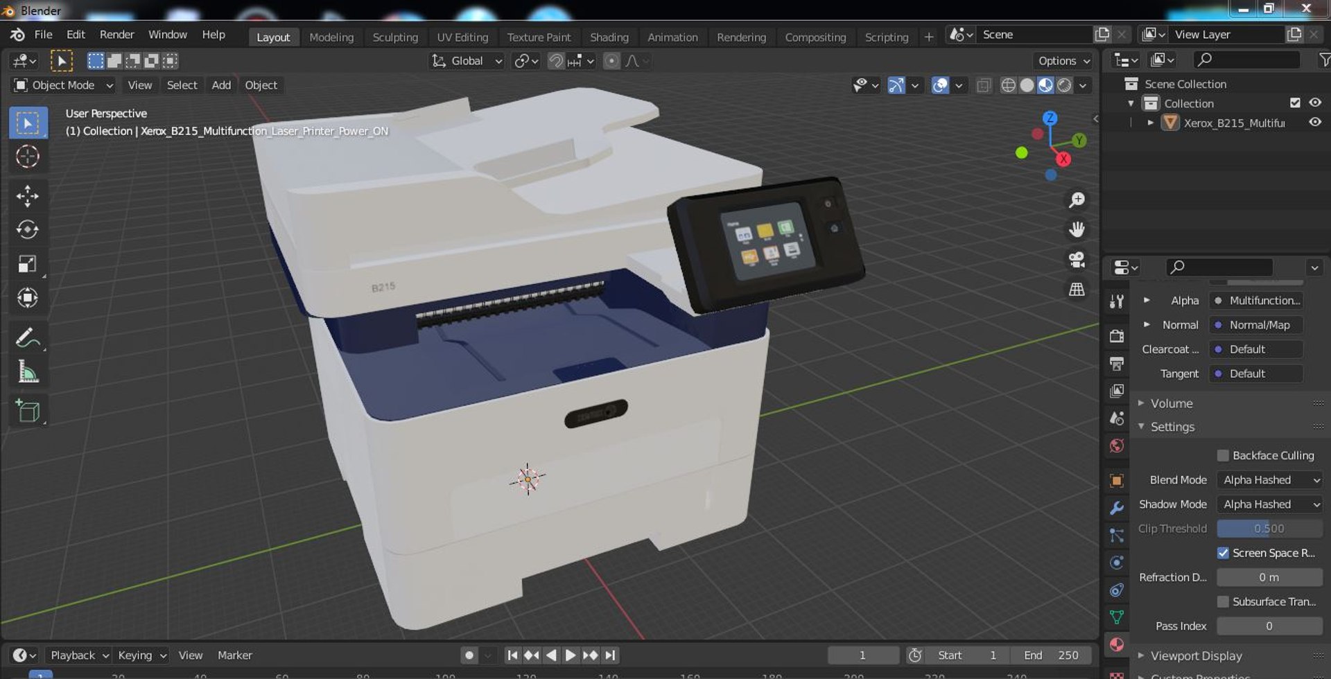 Xerox B215 Multifunction Laser Printer Power ON 3D Model - TurboSquid ...