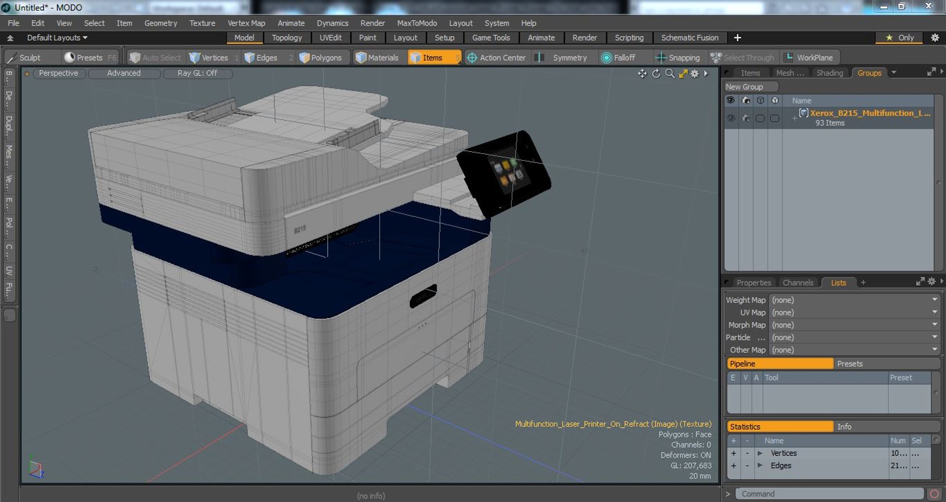 Xerox B215 Multifunction Laser Printer Power ON 3D model TurboSquid