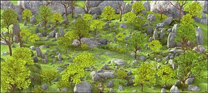 3D mountain environment nature