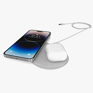 Apple AirPower Charger with iPhone 14 Pro Max and Airpods Pro