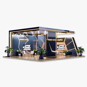 Minimal Modern Expo Booth Design Blender 3D Model