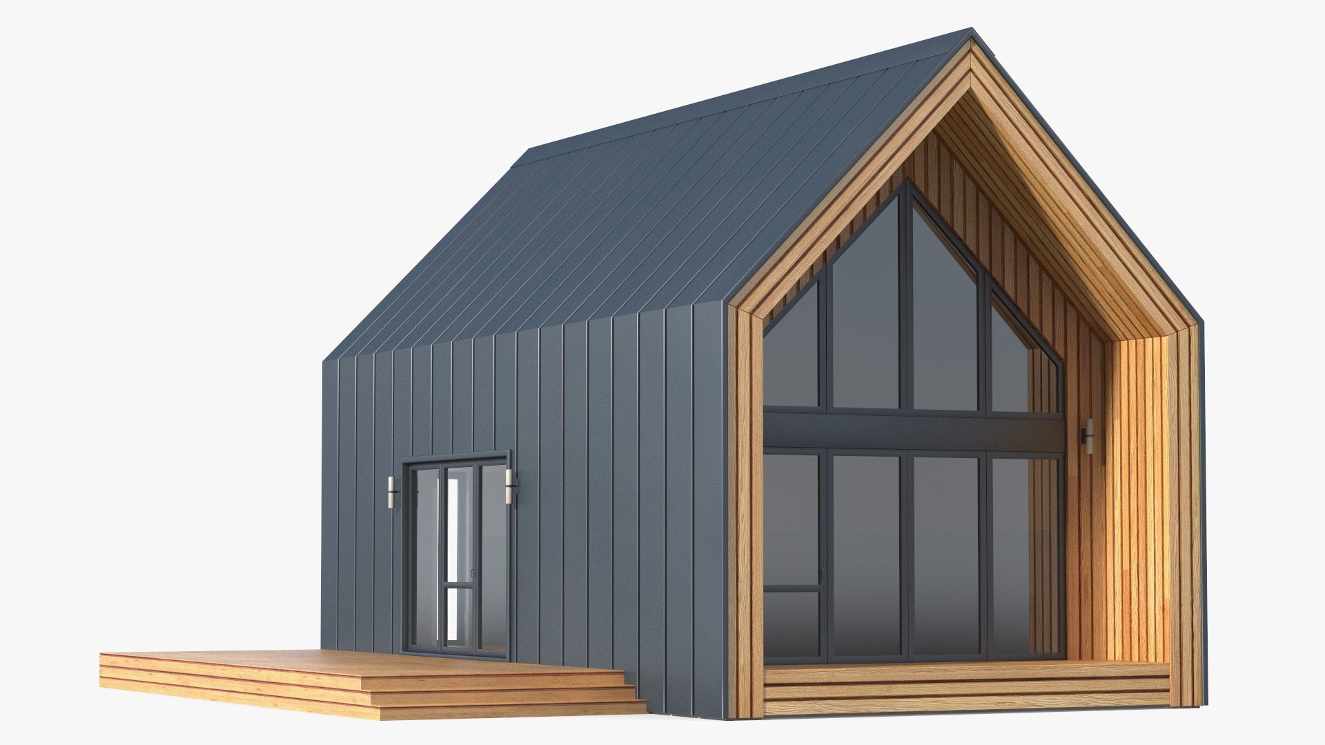 Modern Style Barn House 3D model preview