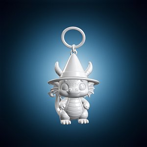 3D Hat Chibi Dragon Keychain 3D Print Model model