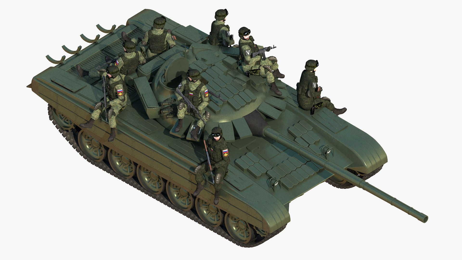 Russian T-72 Tank With Soldiers 3D model https://p.turbosquid.com/ts-thumb/pU/6gc5E2/XA/9/jpg/1748650582/1920x1080/fit_q87/470908abf58e73997c979255f2c0406ee8cca479/9.jpg