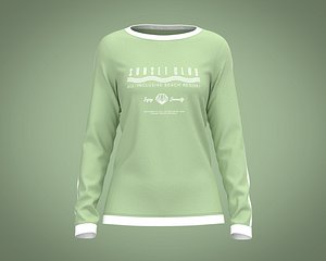 3D model Girls-Beach Summer Sloganl Tops