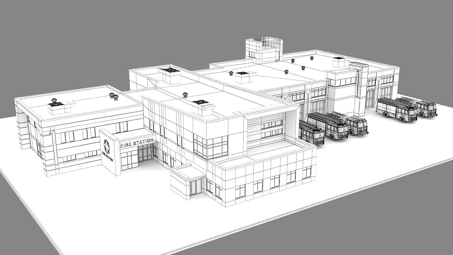 3D Fire Station Building https://p.turbosquid.com/ts-thumb/pU/CKHrdq/fj/wire_010001/jpg/1747914416/1920x1080/fit_q87/8daebcc3a5992b21d305abfd2116447b22f3aa94/wire_010001.jpg