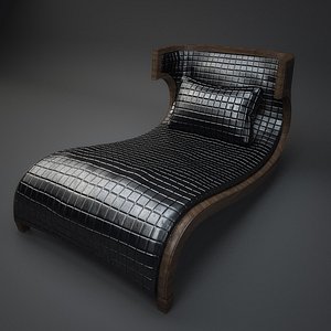 Briarwood Finished Chaise Lounge, Quilted Bentley Black Leather Upholstery(1)