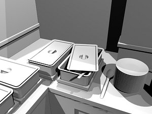 3d model buffet scene
