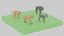 Kolekcja kreskówek afrykańskich zwierząt LowPoly