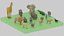 Kolekcja kreskówek afrykańskich zwierząt LowPoly