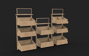 3D model Bakery shelves 3D model