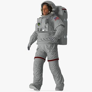 Astronaut Suit with Male Figure Rigged for Maya