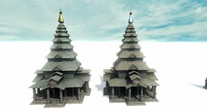 temple - pagoda set model