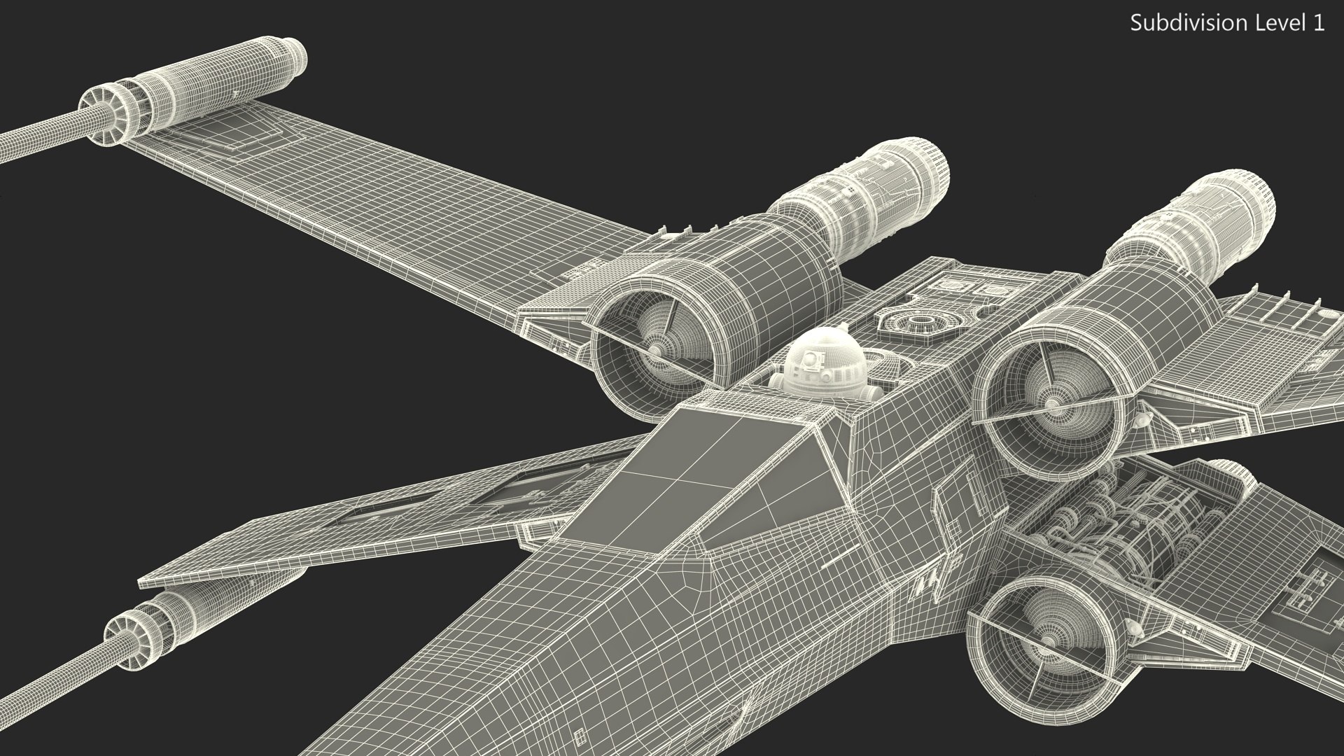 3D model Space Fighter X-Wing Starship with R2-D2 Rigged for Maya https://p.turbosquid.com/ts-thumb/pU/RWTZ84/R3/spacefighterxwingstarshipwithr2d2riggedformayavray3dmodel029/jpg/1729029310/1920x1080/fit_q87/7c8211084d49450c1e422d7f053884e14933d146/spacefighterxwingstarshipwithr2d2riggedformayavray3dmodel029.jpg