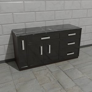 3D Black Kitchen model