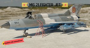 MiG 21 - Rigged & Animated - with Interior - M3
