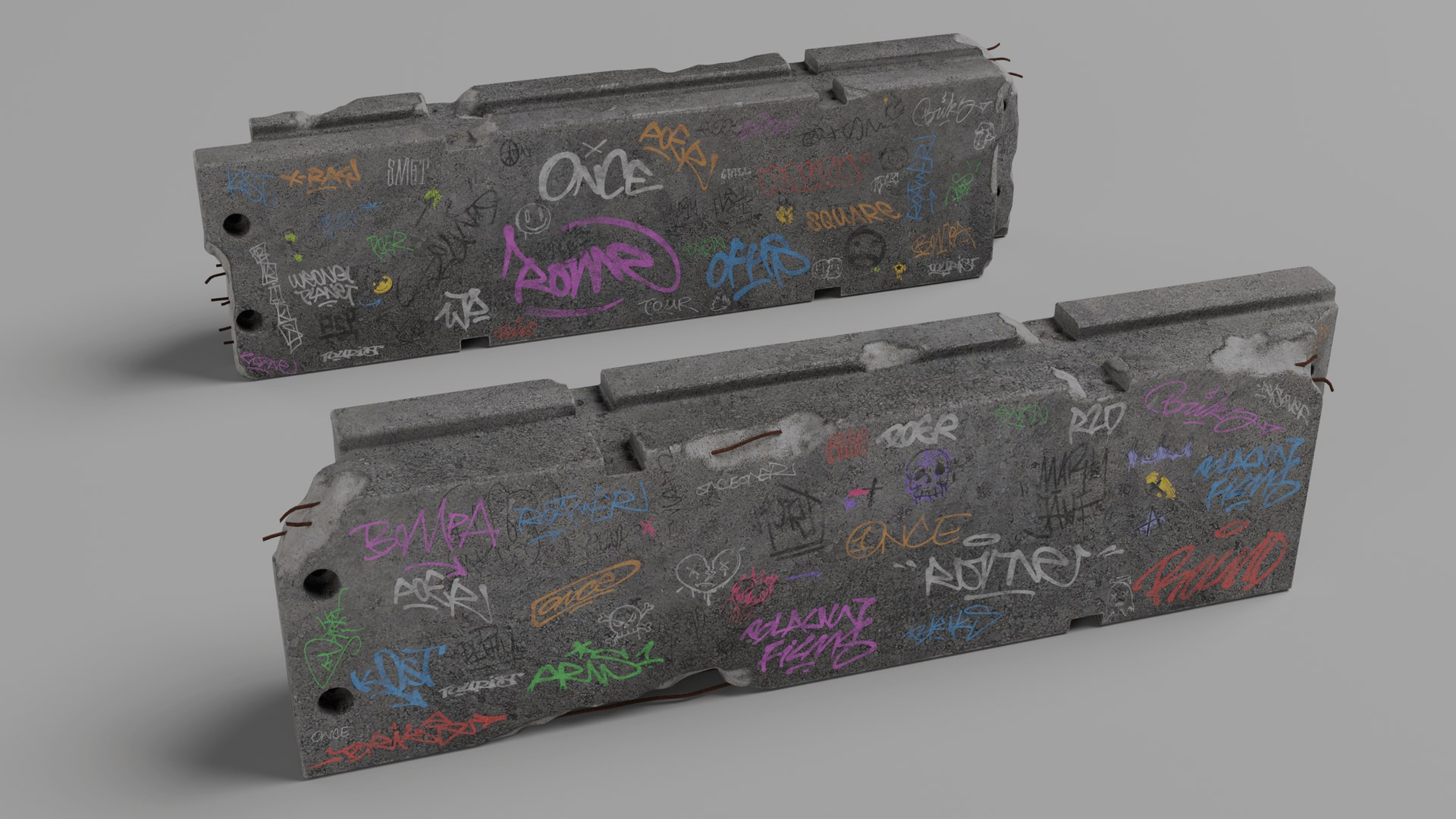 3D Damaged Graffiti Concrete Barrier model https://p.turbosquid.com/ts-thumb/pU/ZHI50V/8S/5/png/1742719611/1920x1080/fit_q87/caf71c9a90b98c7aaa0042989cbed7e8e89598e8/5.jpg