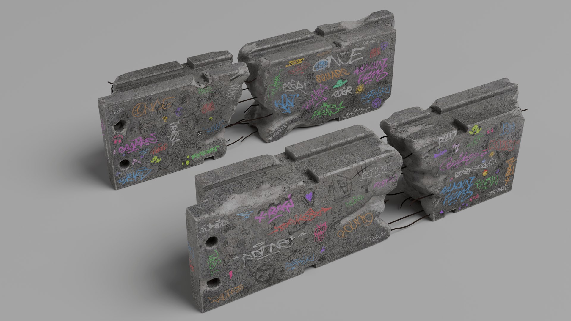 3D Damaged Graffiti Concrete Barrier model https://p.turbosquid.com/ts-thumb/pU/ZHI50V/ZX/7/png/1742719611/1920x1080/fit_q87/bcb2941c618e3a374fa9498f585673a0509ac7d6/7.jpg