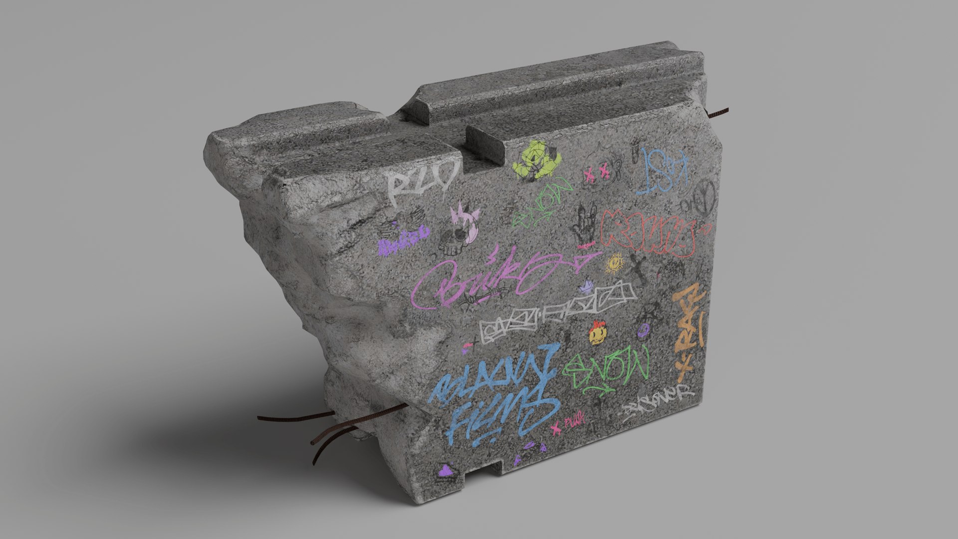 3D Damaged Graffiti Concrete Barrier model https://p.turbosquid.com/ts-thumb/pU/ZHI50V/oE/12/png/1742719623/1920x1080/fit_q87/44f321463b7b812a68169b5fa943b86cf2a5fd5f/12.jpg
