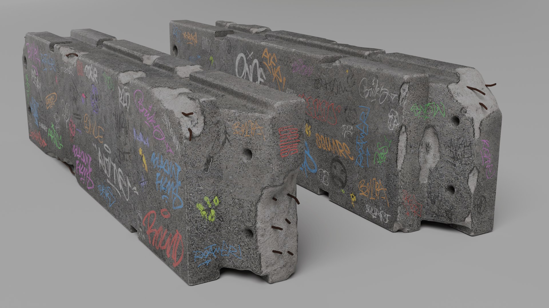 3D Damaged Graffiti Concrete Barrier model https://p.turbosquid.com/ts-thumb/pU/ZHI50V/oY/6/png/1742719606/1920x1080/fit_q87/4515452c4d0c6b181faa2bf552444f0c943ddd47/6.jpg