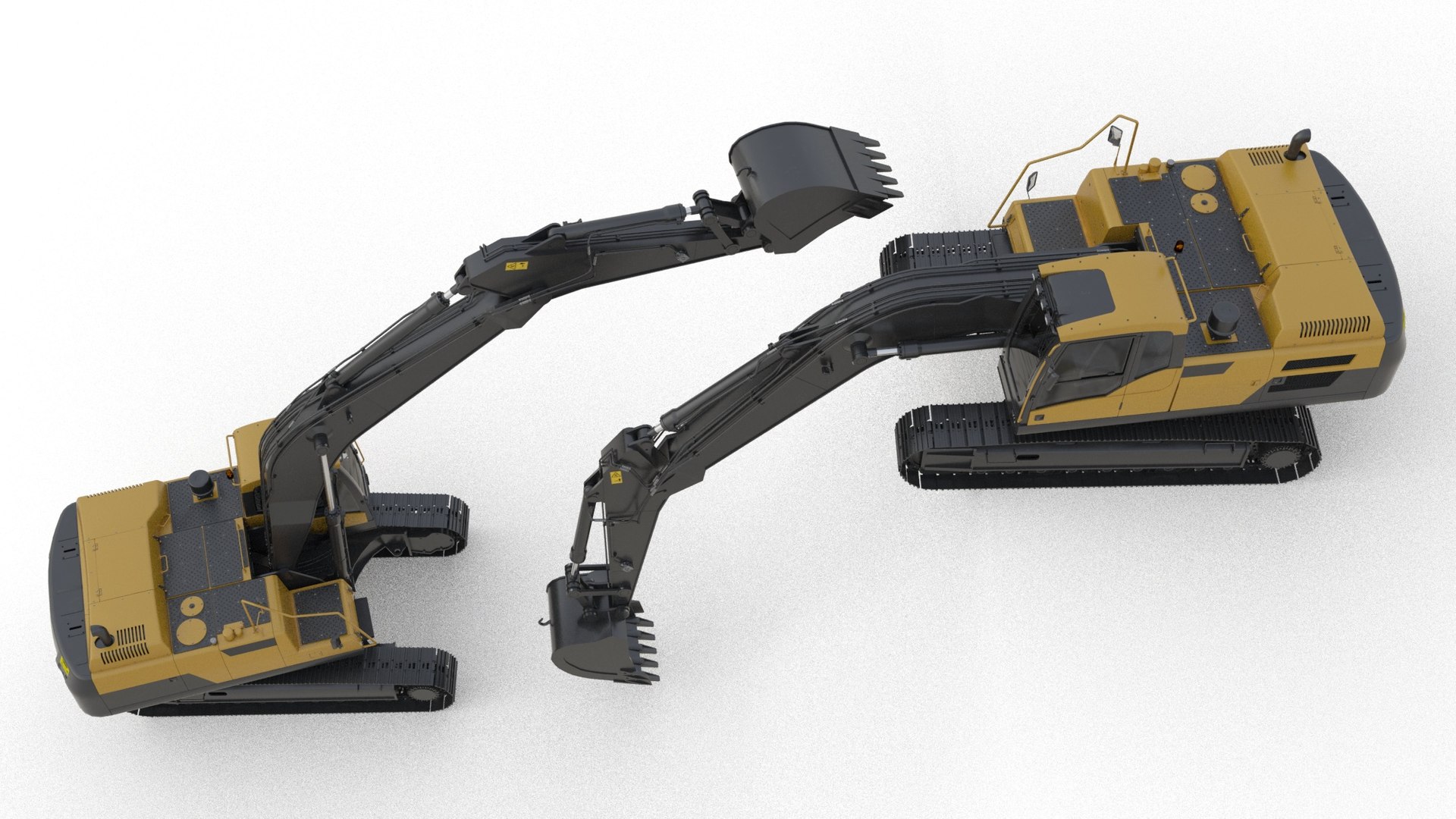 3D Model Excavators Volvo And Untitled Rigged - TurboSquid 2171441