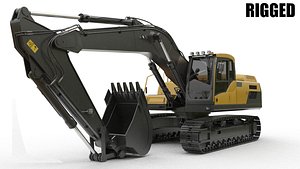 3D model Excavators Volvo and Untitled Rigged