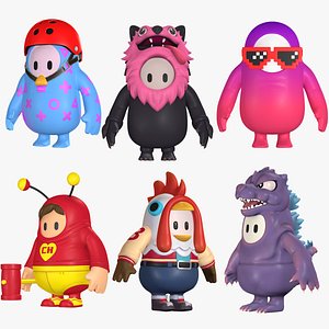 Fall Guys Game Character Collection 3D model