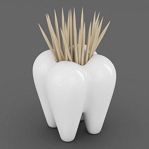 tooth toothpick holder 3d obj