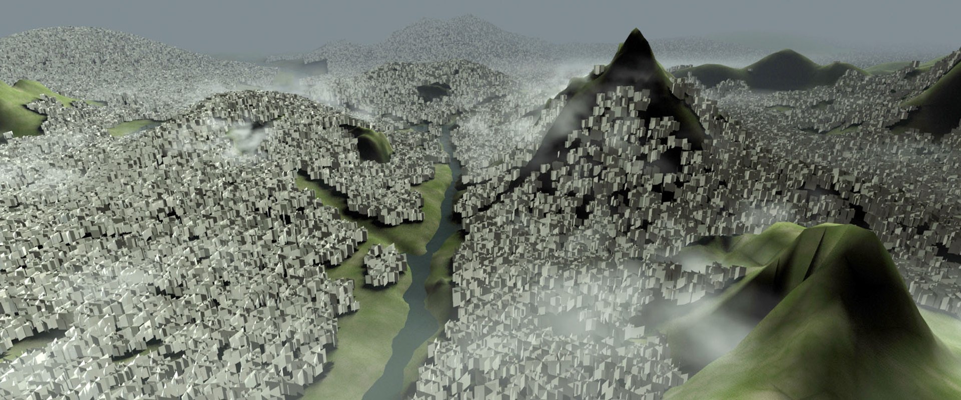 3d Model Wide Landscape Trees Forest