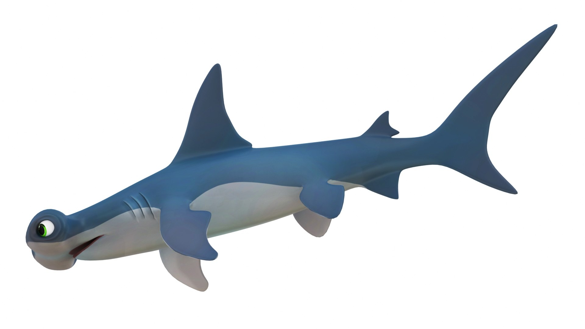 Cartoon Hammerhead Shark 3D model - TurboSquid 2094635